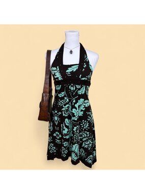 Y2k Floral Halter Mini Dress